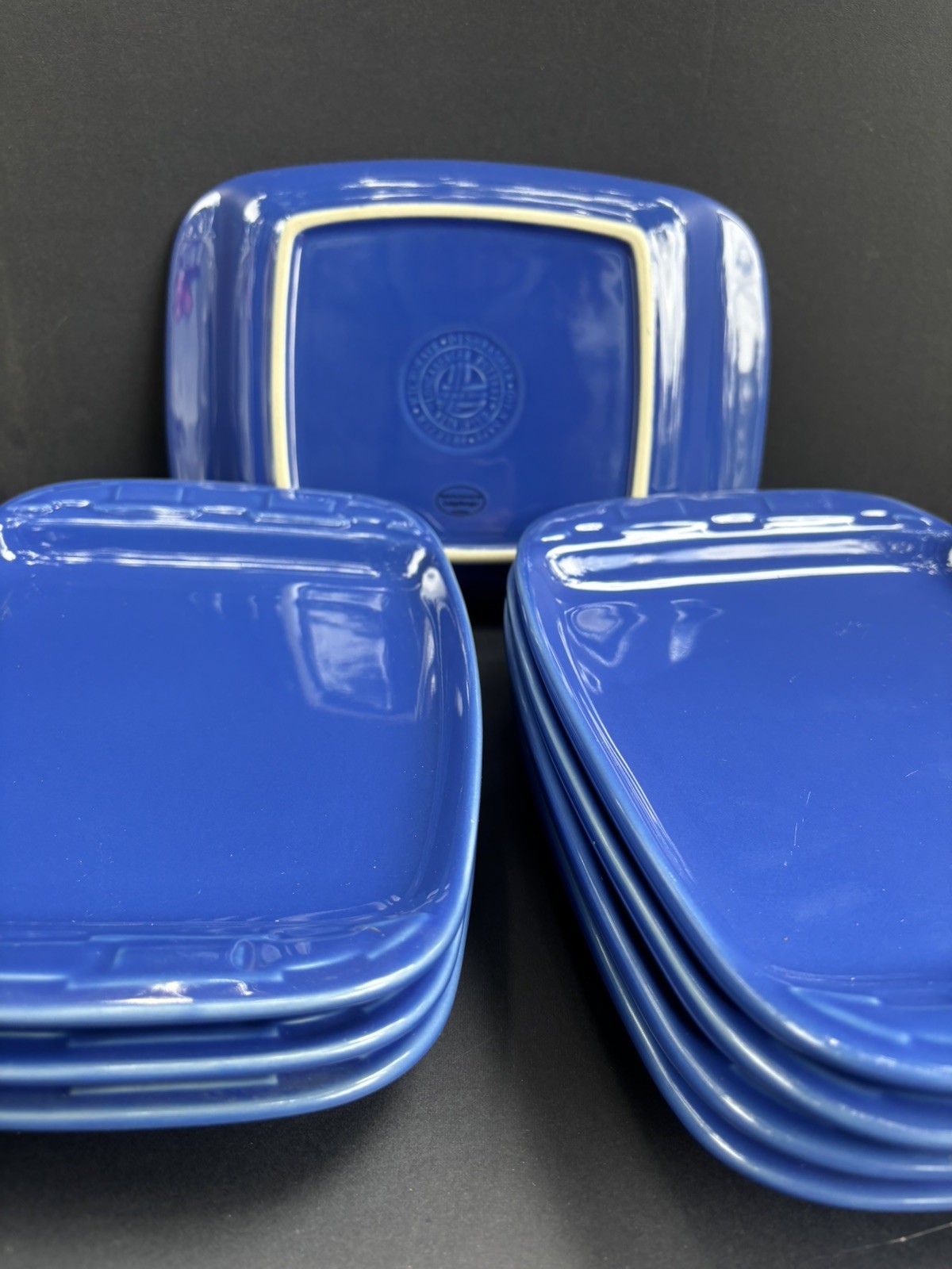 8 ! Longaberger Woven Traditions CORNFLOWER BLUE Appetizer Plates