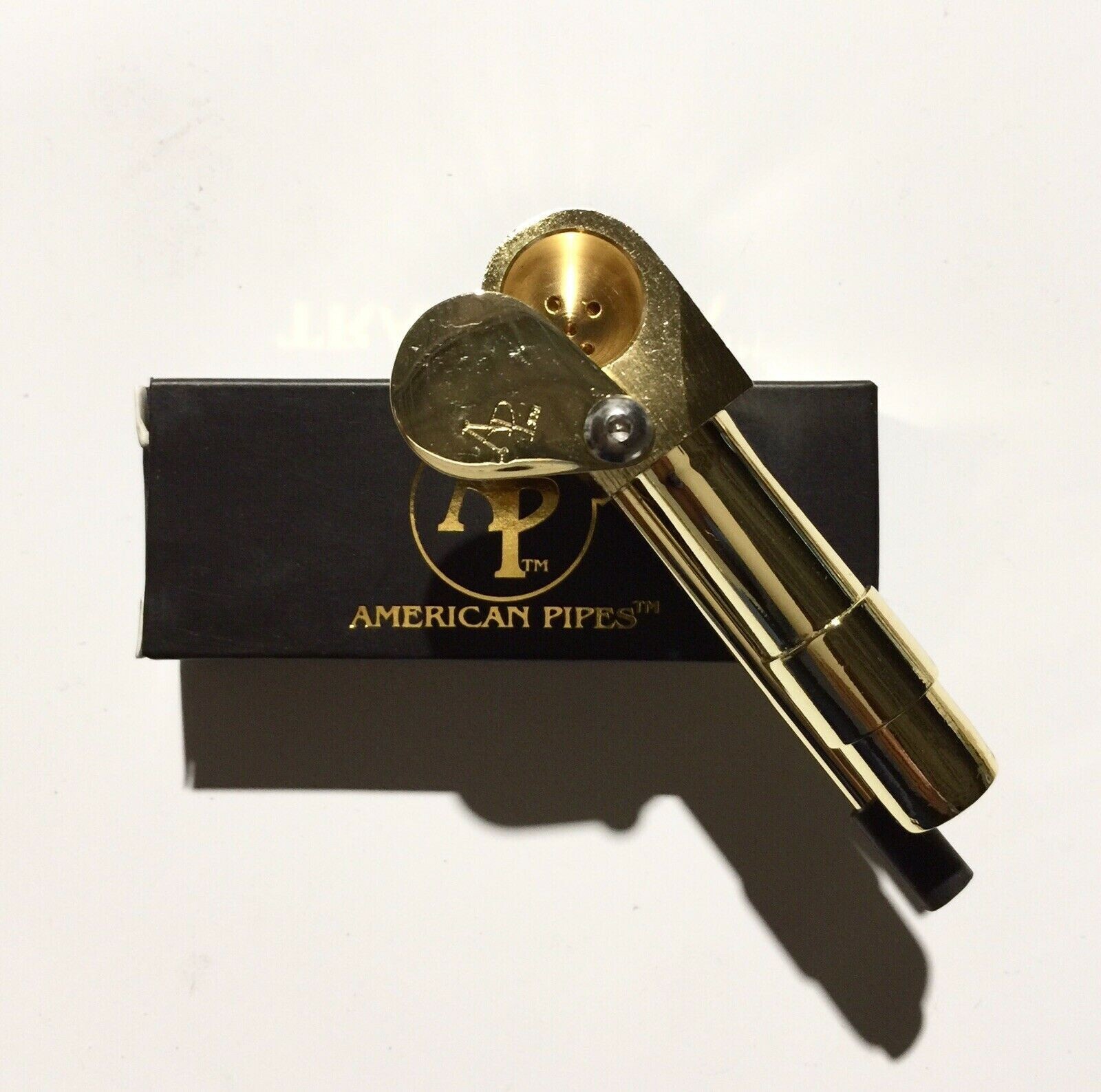 ORIGINAL AMERICANPIPES(tm) DELUXE SOLID BRASS WITH STORAGE AND A POKER