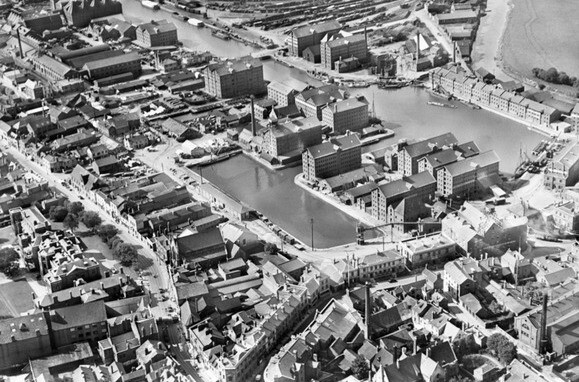 The Docks and environs Gloucester 1930 England OLD PHOTO