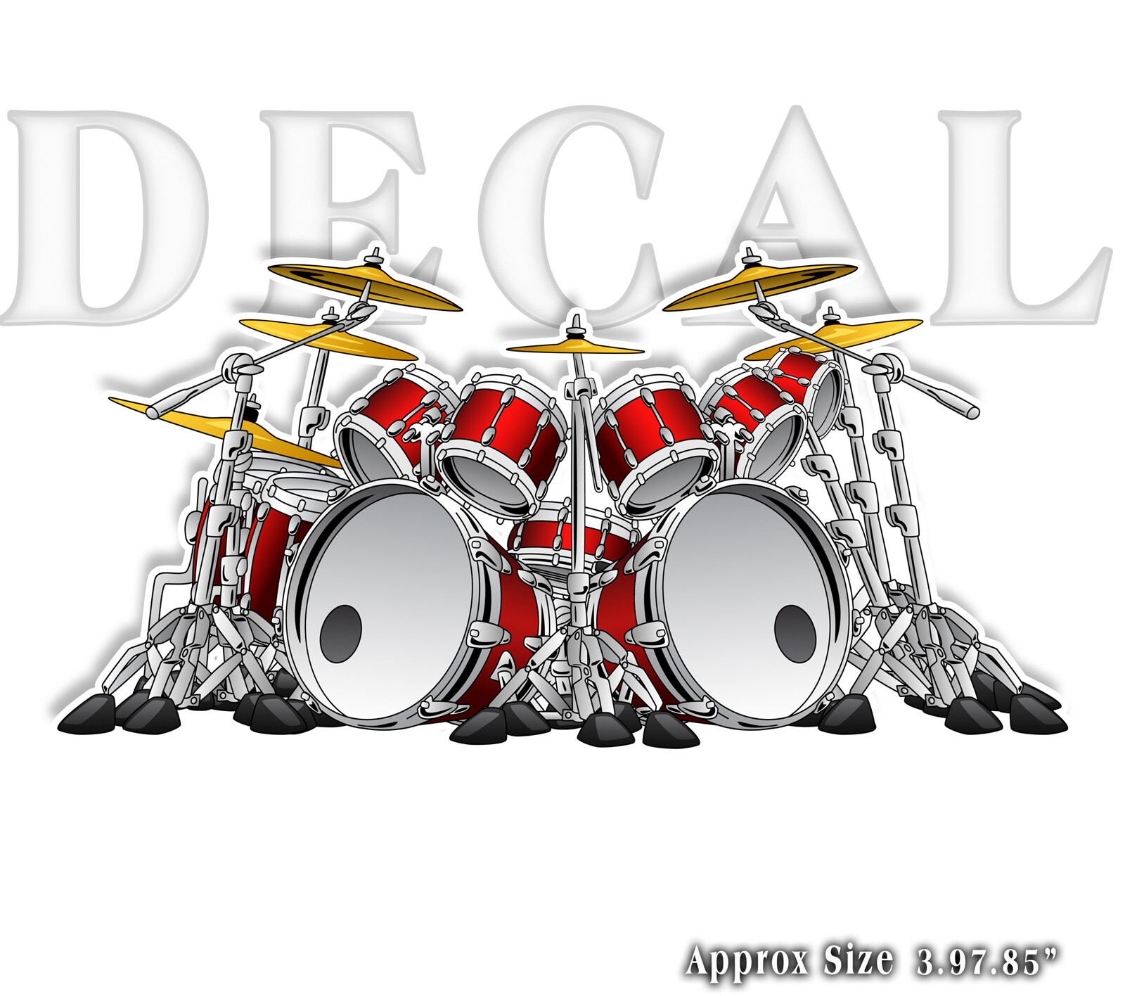 Drums 10 Piece Decal Sticker Car Truck Laptop 3.9″ x 7.85″