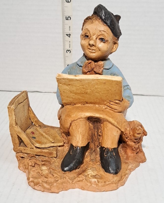 The Artist Clay Sculpture Figurine Vintage 1972 NRM Hand-painted Street Art Dog