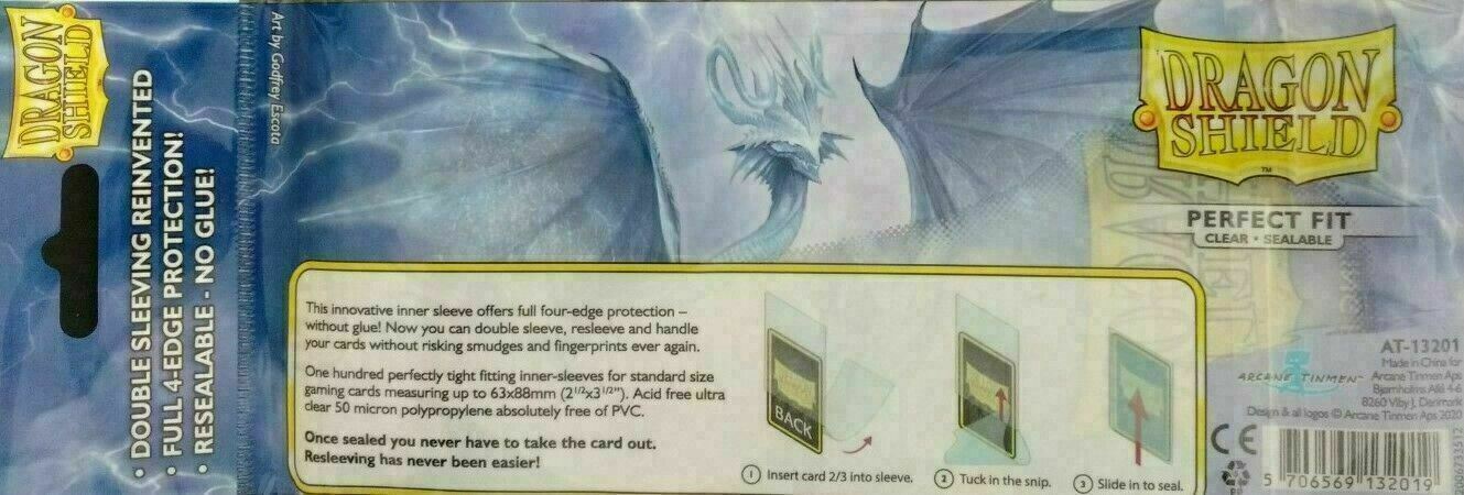 Dragon Shield – Standard Size – Perfect Fit – Sealable Clear (100 Sleeves)