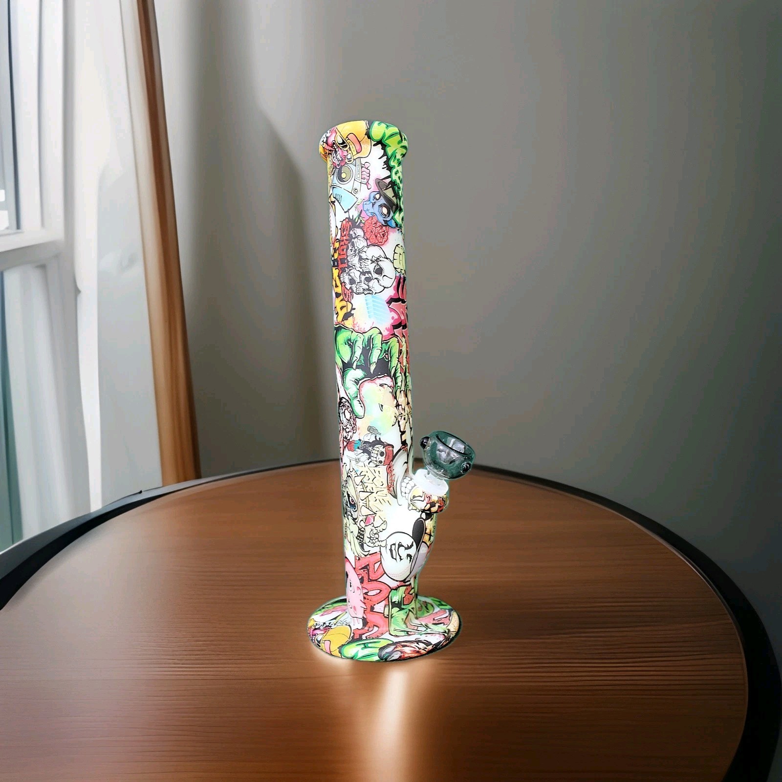 14” STRAIGHT SILICONE BONG- GLOW IN THE DARK- BRAND NEW