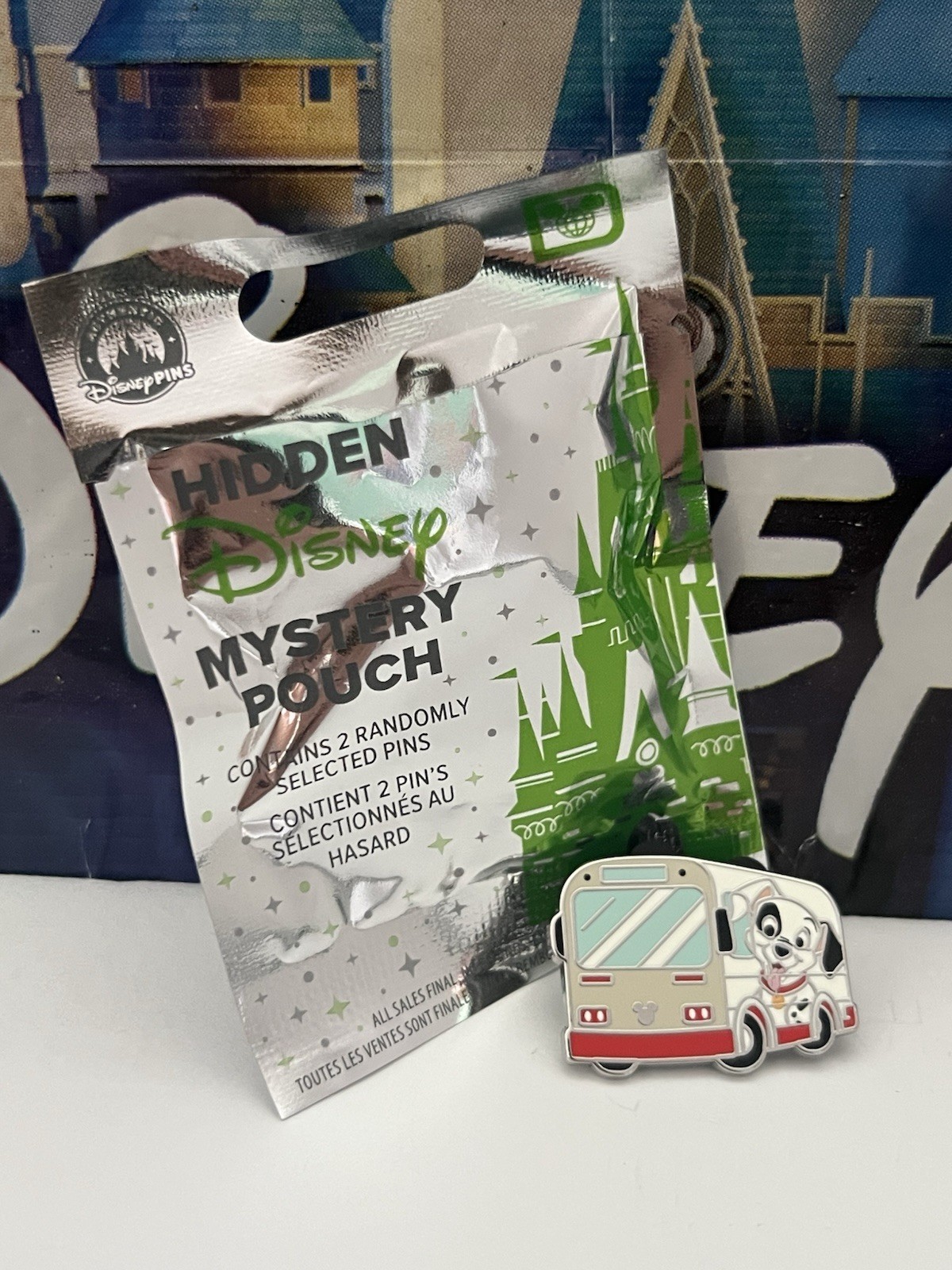 Disney WDW 2026 Hidden Mickey Mystery Green Pouch Wave A 101 Dalmatians Bus Pin