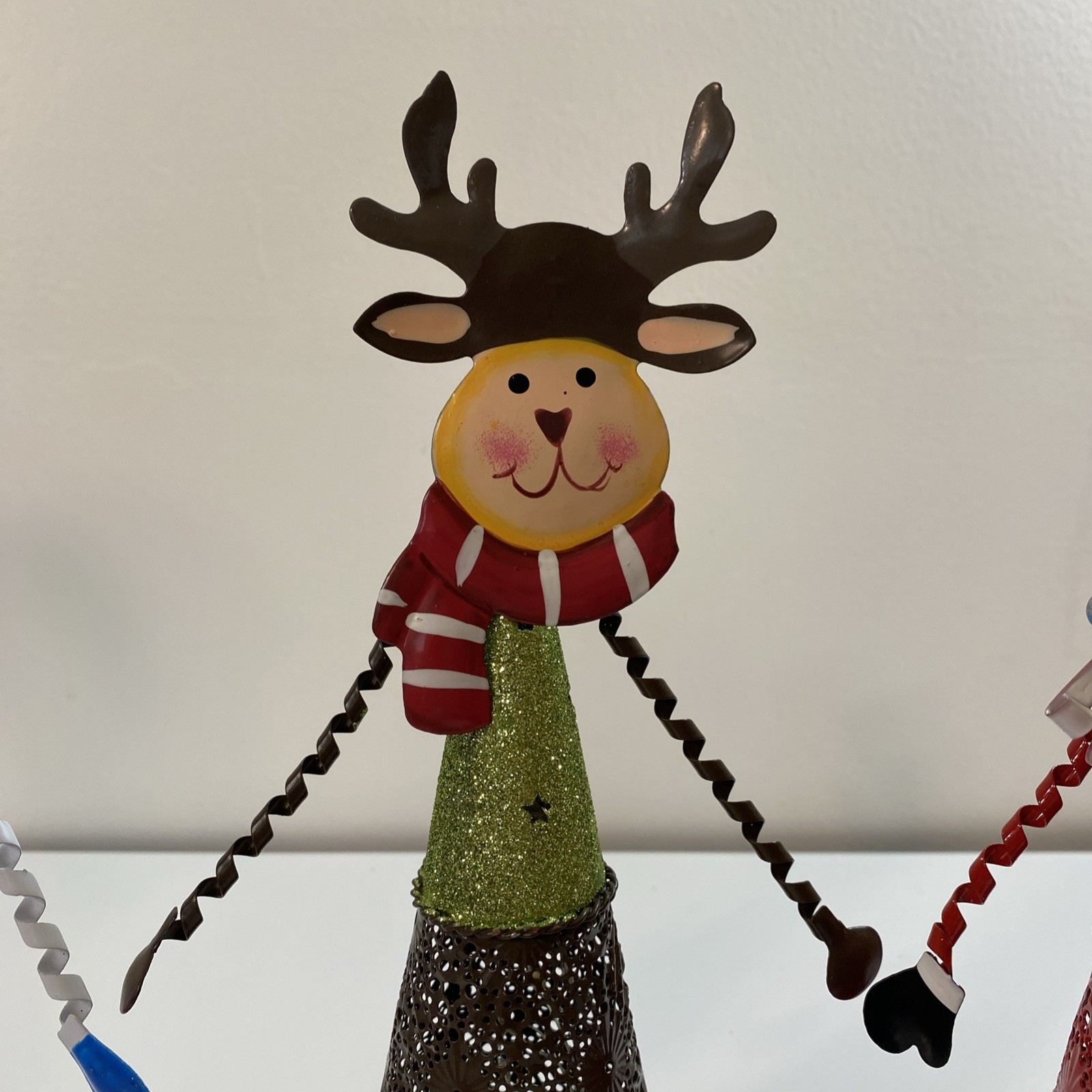 3 Lighted Christmas Table Decorations LED Santa Reindeer & Snowman
