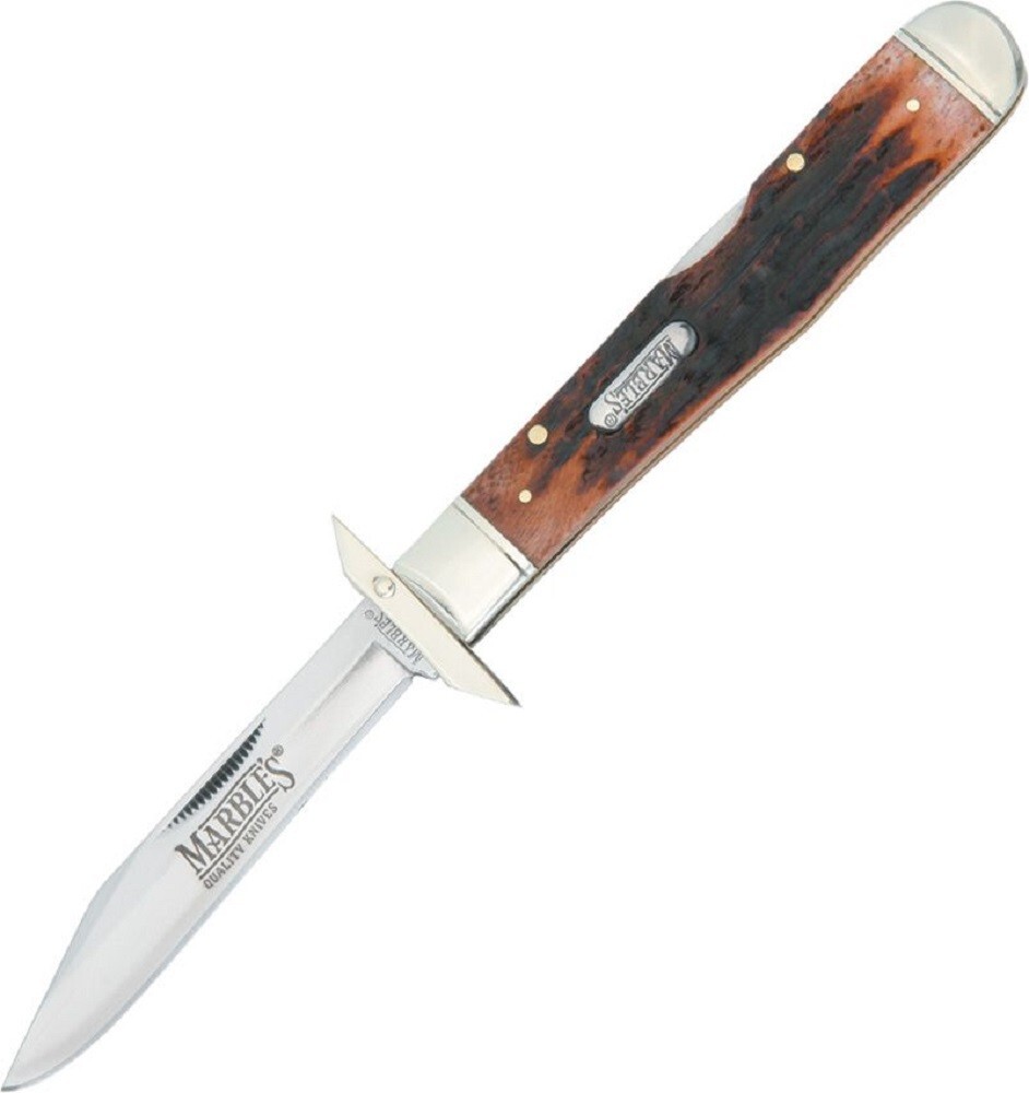 Marbles Swing Guard Cheetah Folding Lock Back Knife – Jigged Bone Handles – NEW