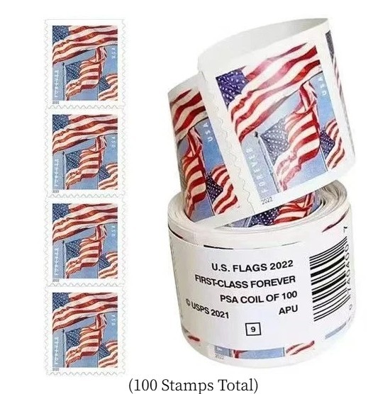 2022 US Flag Forever Stamps Scott#5654 MNH (100 Stamps Total)