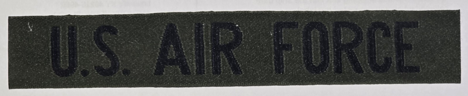 USAF U.S. AIR FORCE OD Green BDU Uniform Olive Drab nylon name tape patch NOS