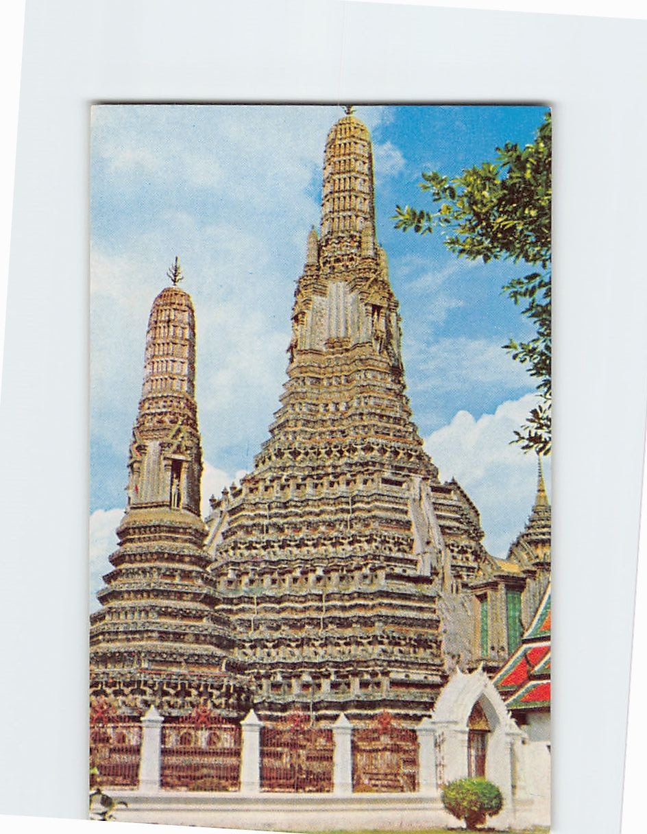 Postcard Scene Of The Temple Of Dawn “Wat Aroon” Thailand