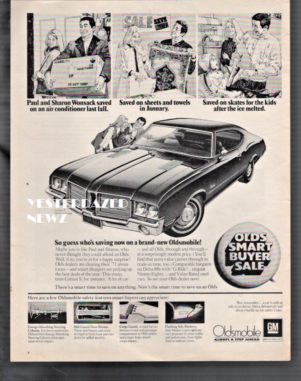 1971 print ad for Oldsmobile Cutlass “Olds Smart Buyer Sale”
