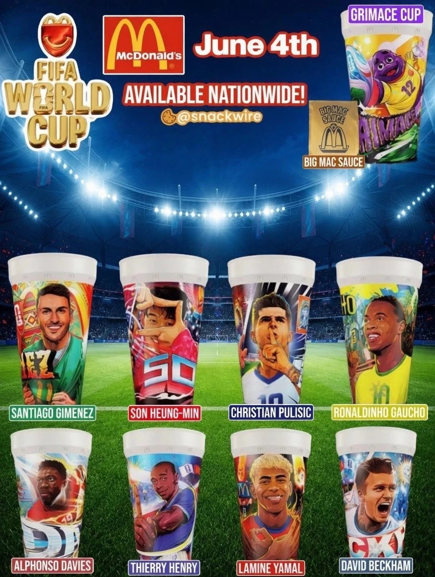 McDonald’s 2026 FIFA World Cup Collectible Cups (OPENED)(RESTOCKED)