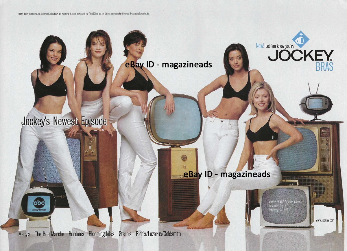 JOCKEY Bras 1-Page PRINT AD 1999 ABC SOAP STARS Esta TerBlanche KELLY RIPA