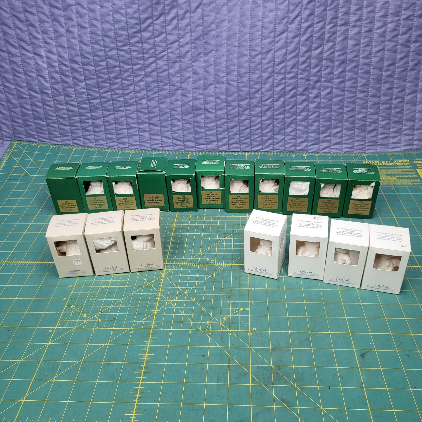 Lot Of 18 Goebel Angel Bell Annual Christmas Tree Ornaments 1976-89, 1991-94