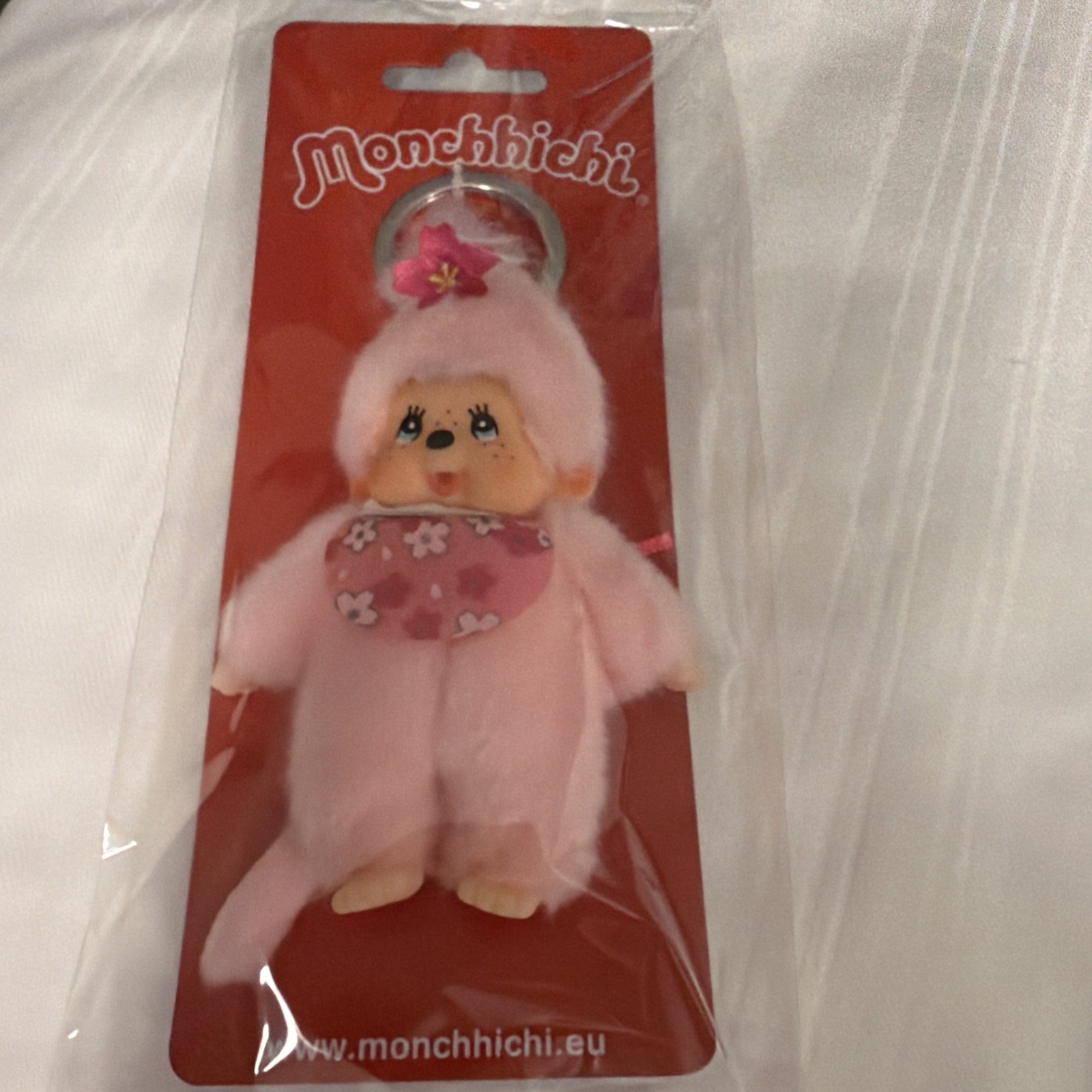 MONCHHICHI Mascot Keychain Sekiguchi Sakura Cherry Blossom Girl 4 inch