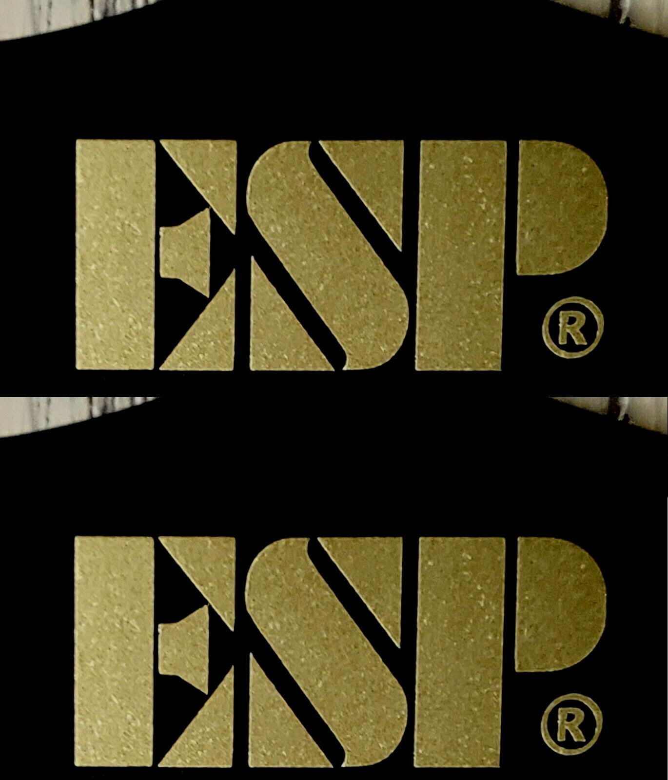 ESP Guitar Headstock Logo, Die-Cut Vinyl, Metallic Gold Decal, OEM SIZE.