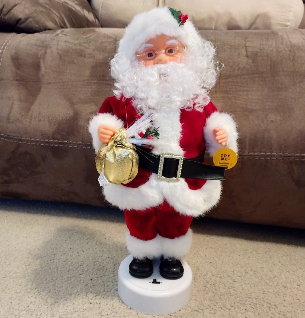 Vtg Holiday Time Illuminated Animated Figure Santa Claus Music Christmas 1990s