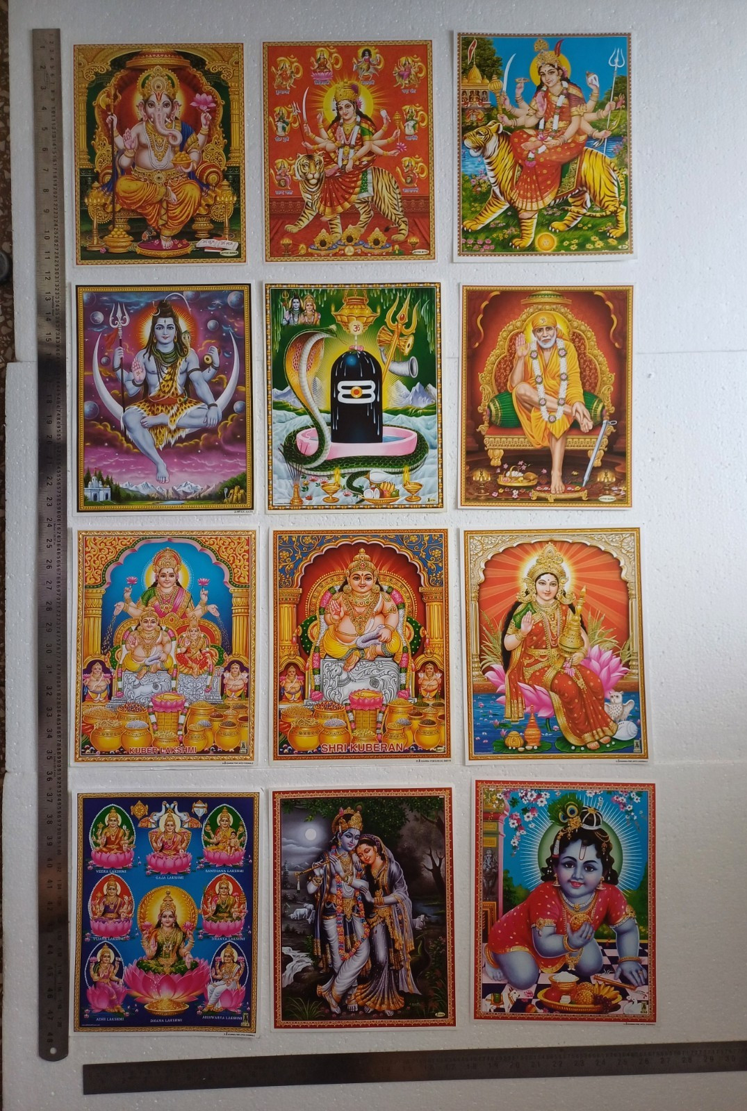38 Hindu Posters Size 8.5×11 ~Shiva Durga Kali Krishna Rama Hanumana Shri Yantra