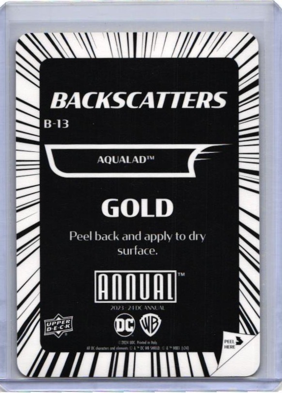 2023-24 Upper Deck DC Annual Backscatters Gold Aqualad #B-13