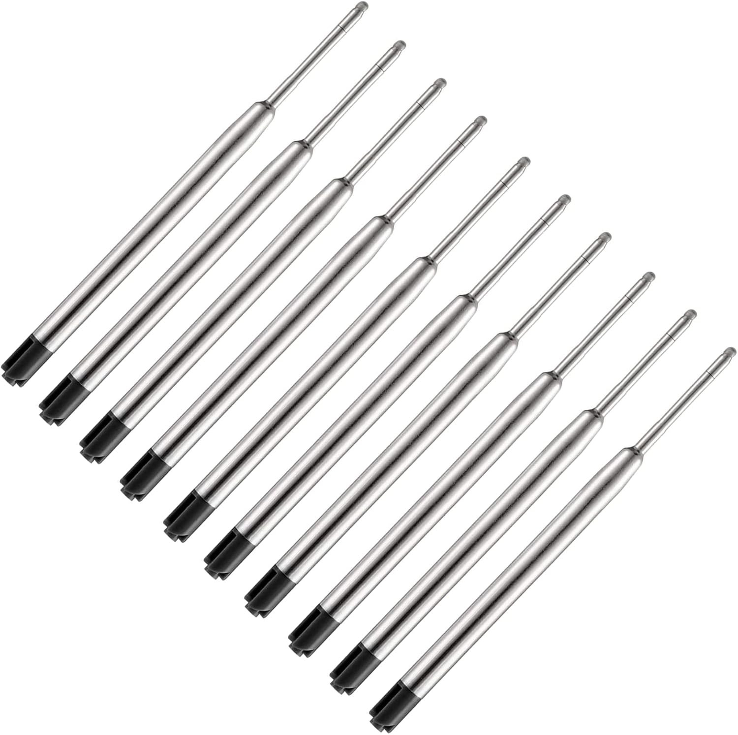🖊️10 Pack Black Ballpoint Pen Refills 1.0mm Replacement Tactical Ink Set📝