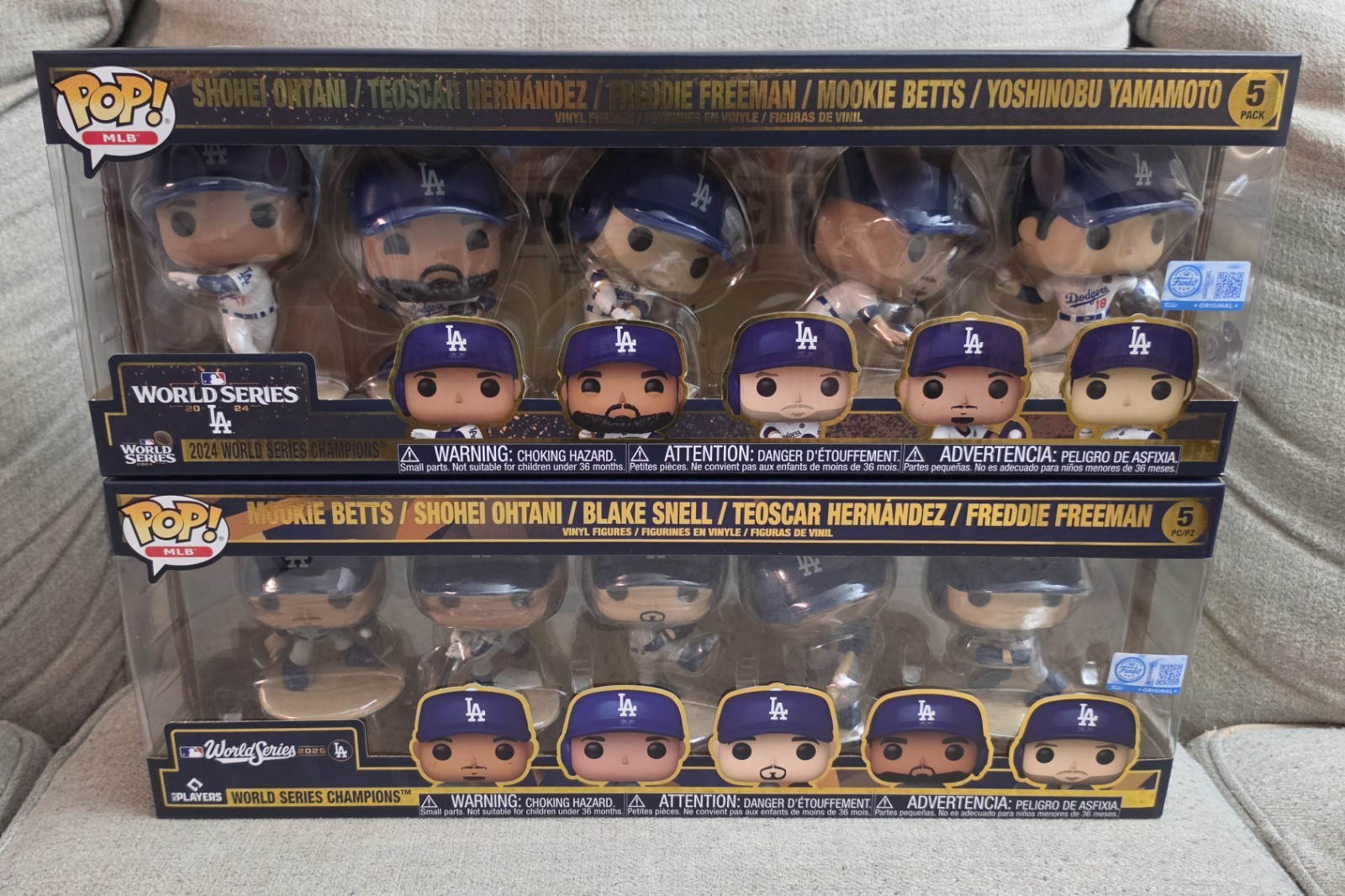 Funko Pop! MLB: Los Angeles Dodgers 2024 and 2025 World Series Champions 5-Pack