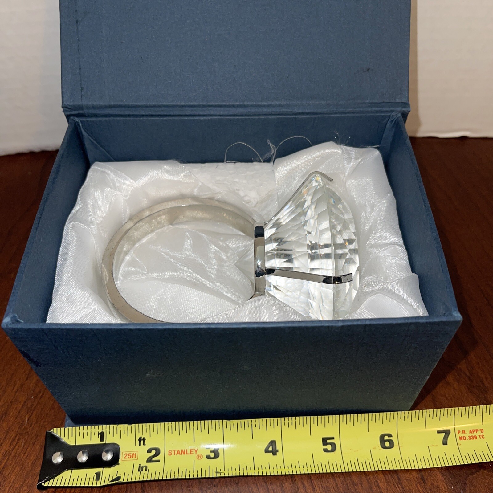 Diamond Ring Paperweight Amlong Crystal Large 3 inch Diameter Clear Crystal