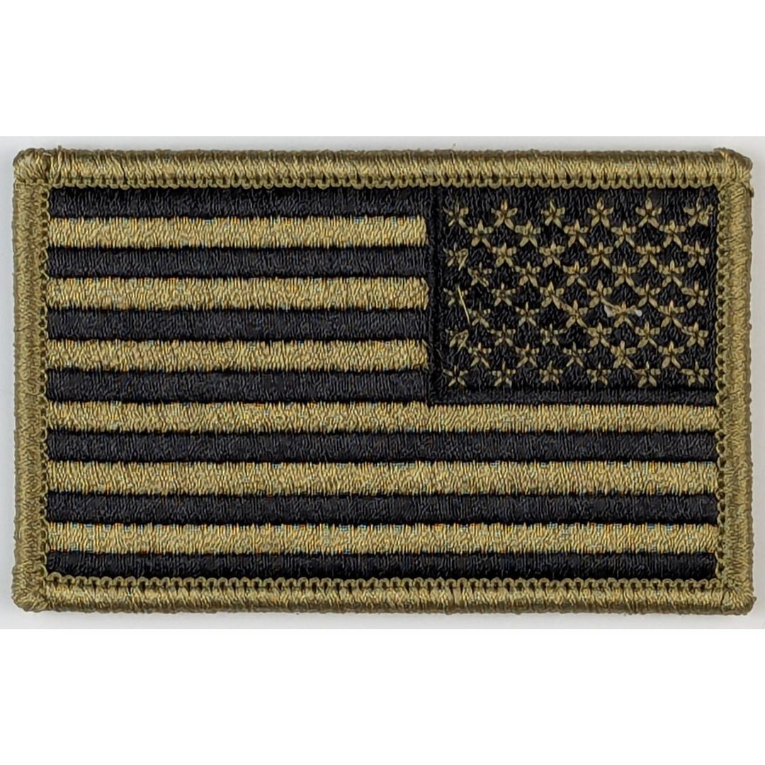 Reverse American Flag Patch; Subdued Coyote Brown OCP; Army Combat Uniform (ACU)