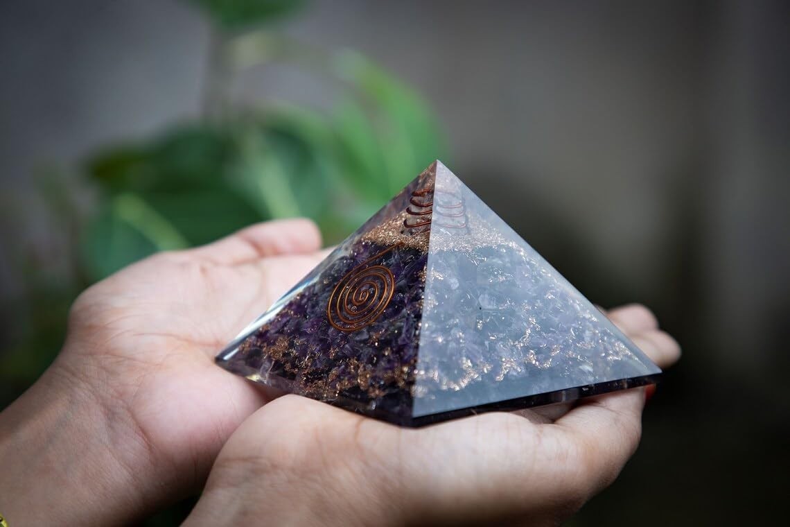 Amethyst Orgonite Pyramid – EMF Shielding & Positivity