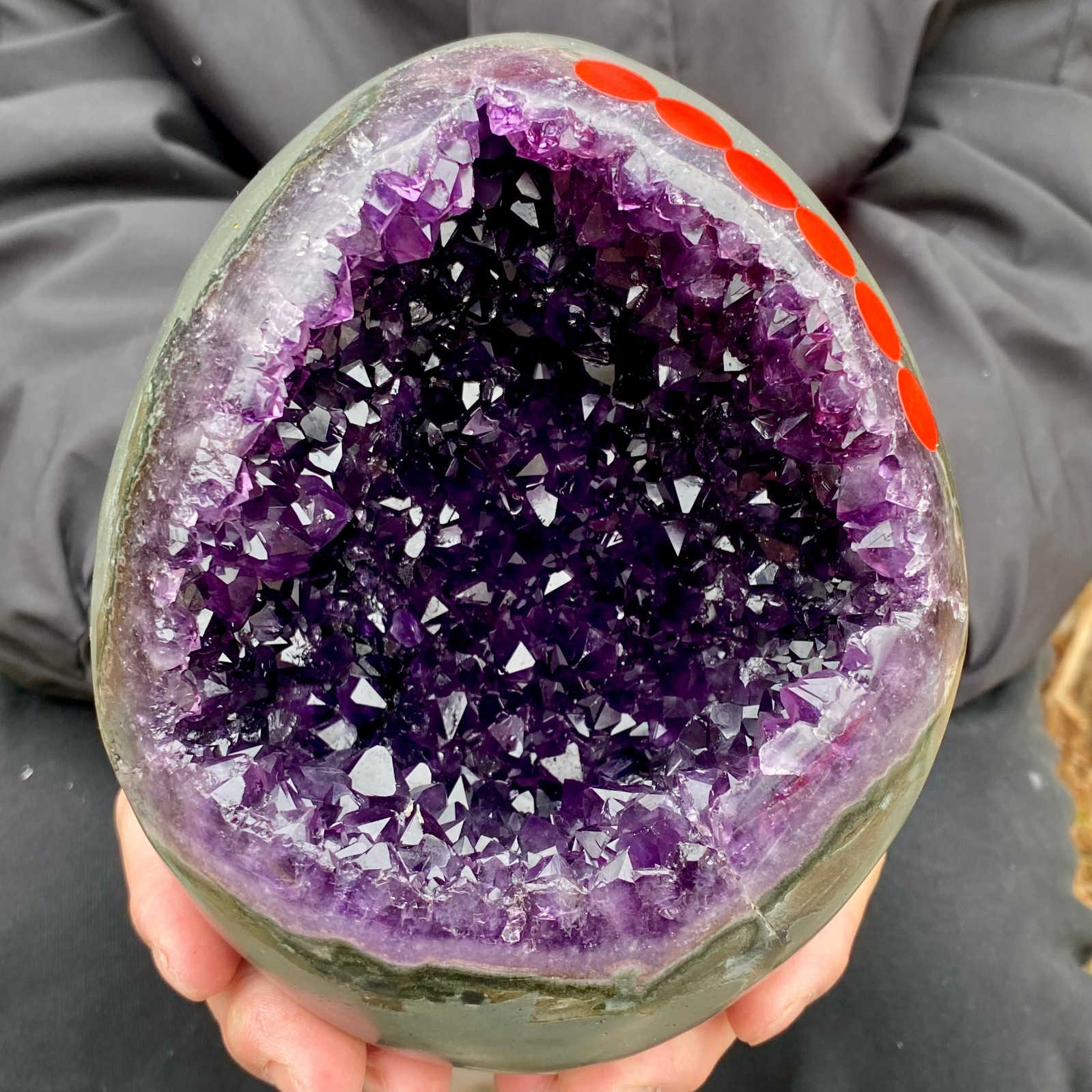 5.91LB Natural amethyst Dinosaur egg Quartz Crystal specimen healing