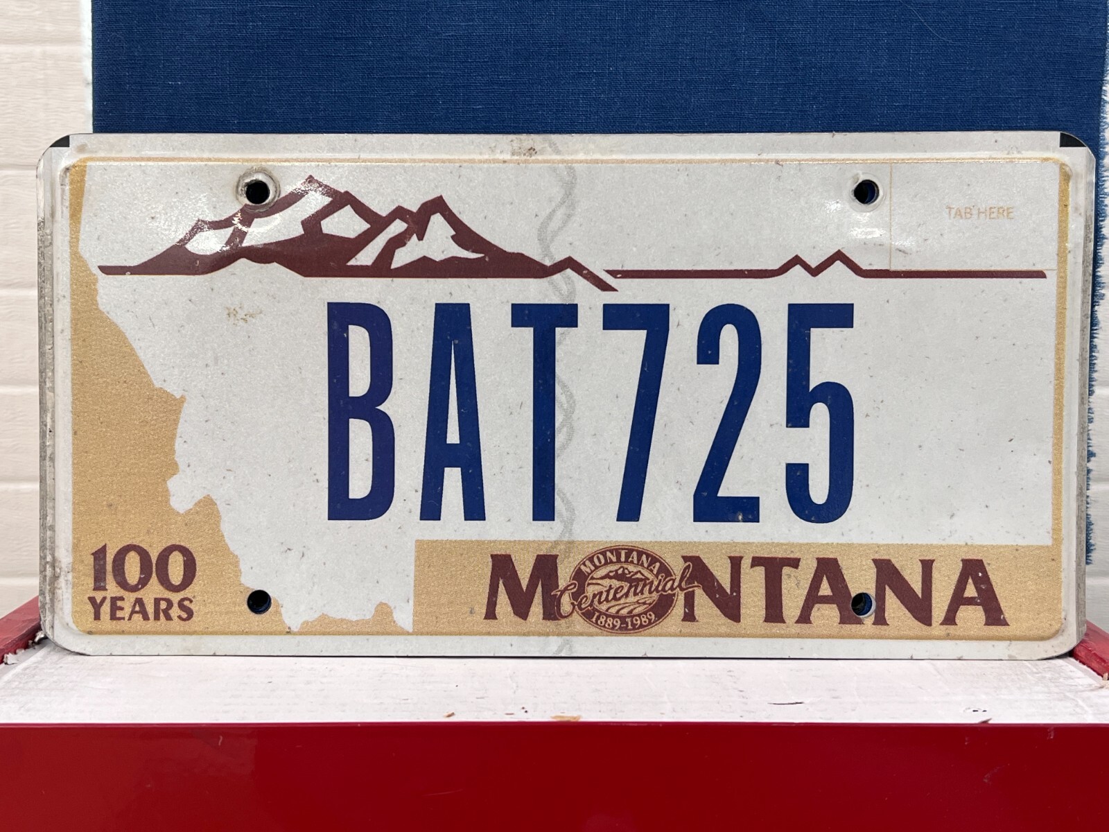 1989 REISSUE MONTANA CENTENNIAL 100 YEARS LICENSE PLATE BAT725