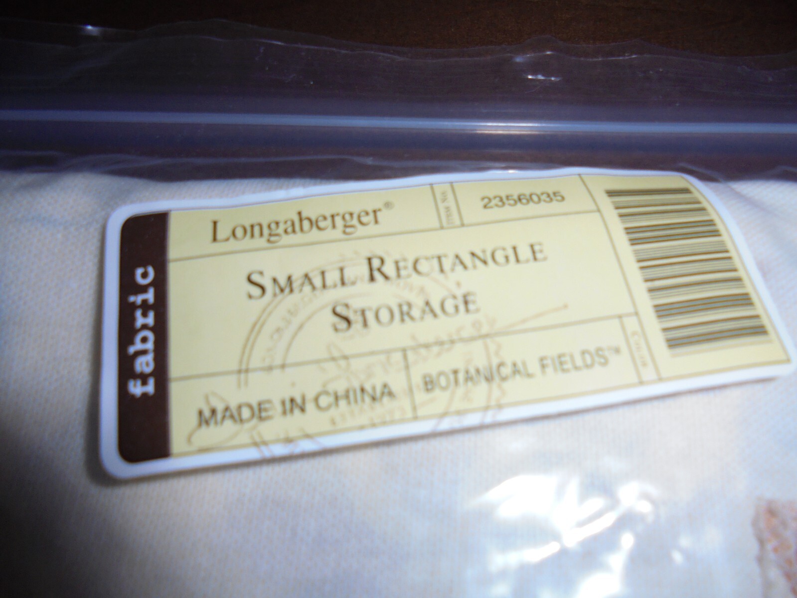 Longaberger Small Rectangular Storage Basket Liner – Botanical Fields LINER ONLY