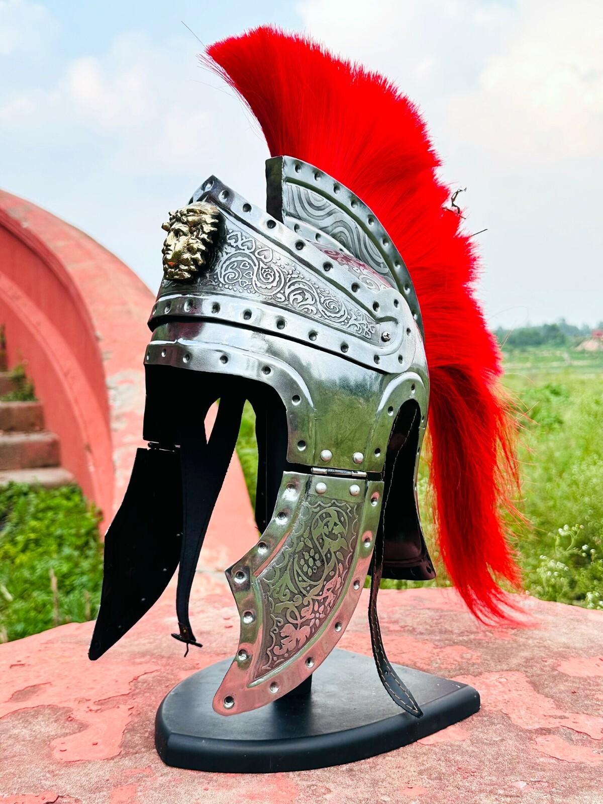Medieval Roman Centurion Helmet Roman Design Engraved Helmet Handmade Gift