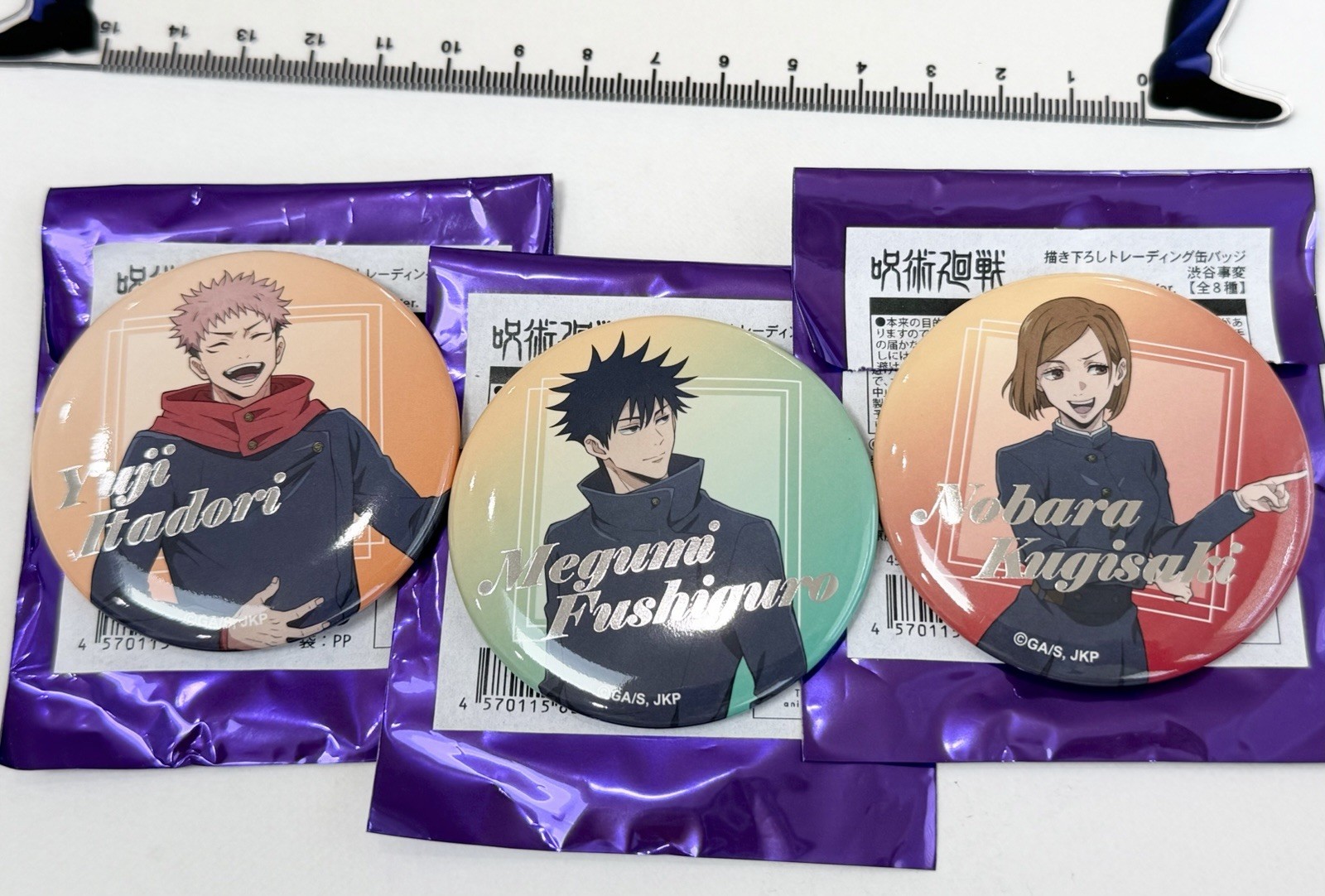 Jujutsu Kaisen Japan Fest Yuji Itadori Megumi Fushiguro Nobara Can Badges Set A!