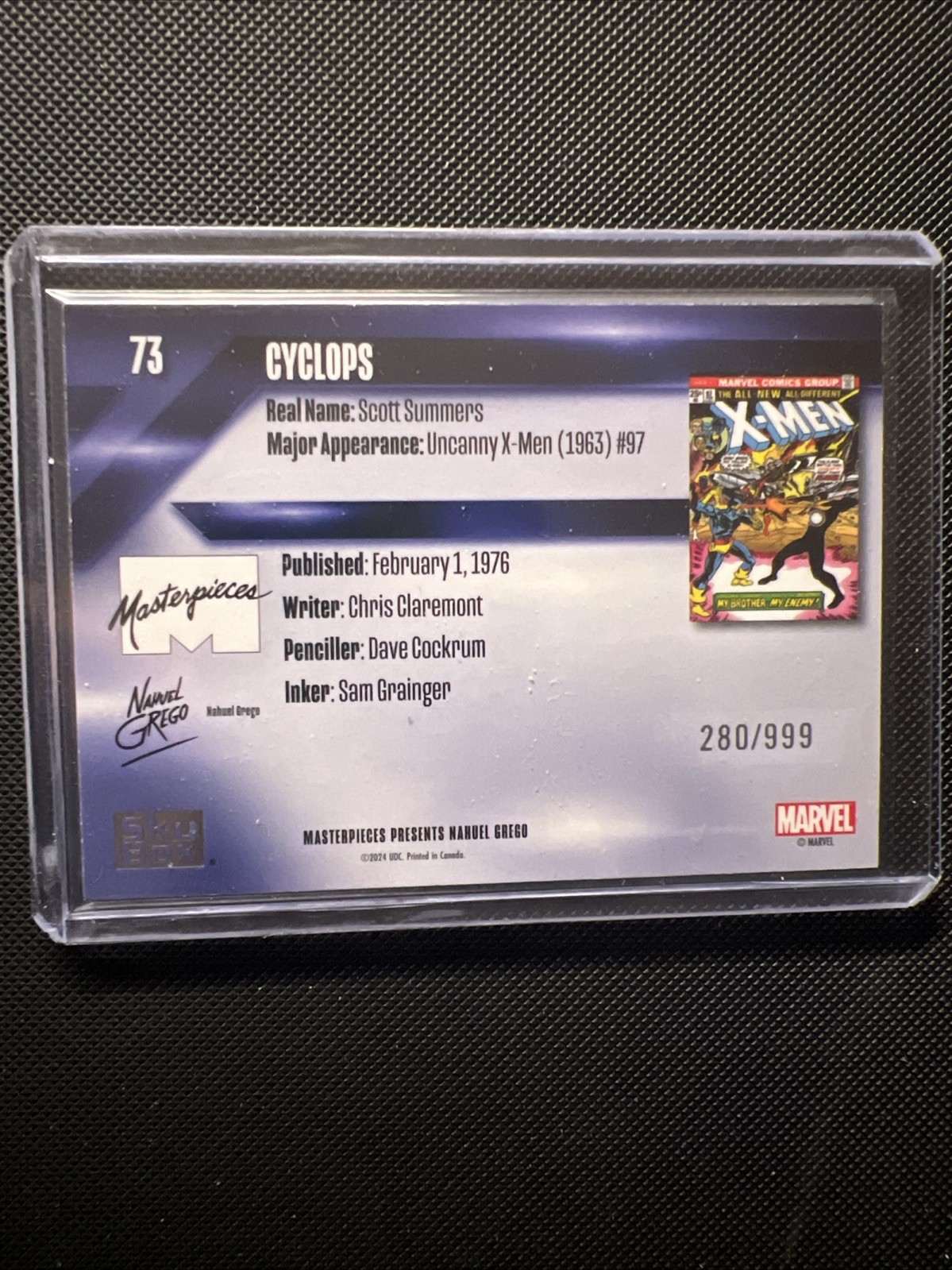 2024 Marvel Masterpieces Grego Cyclops #73