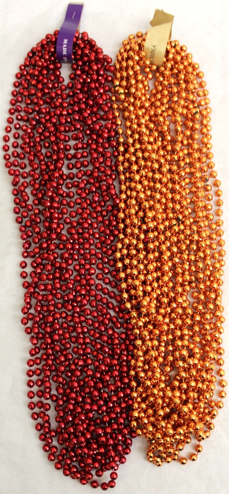 Mardi Gras Beads Orange & Red Mix 33″ Football Party 2 Dz 24 Necklaces