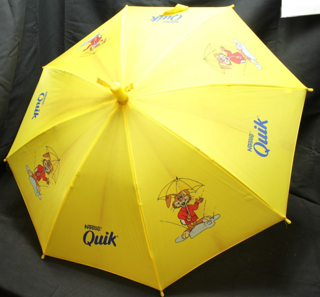 Vtg Nestle Quik Quickly Bunny Yellow Promo Umbrella Advertising Rare Mascot