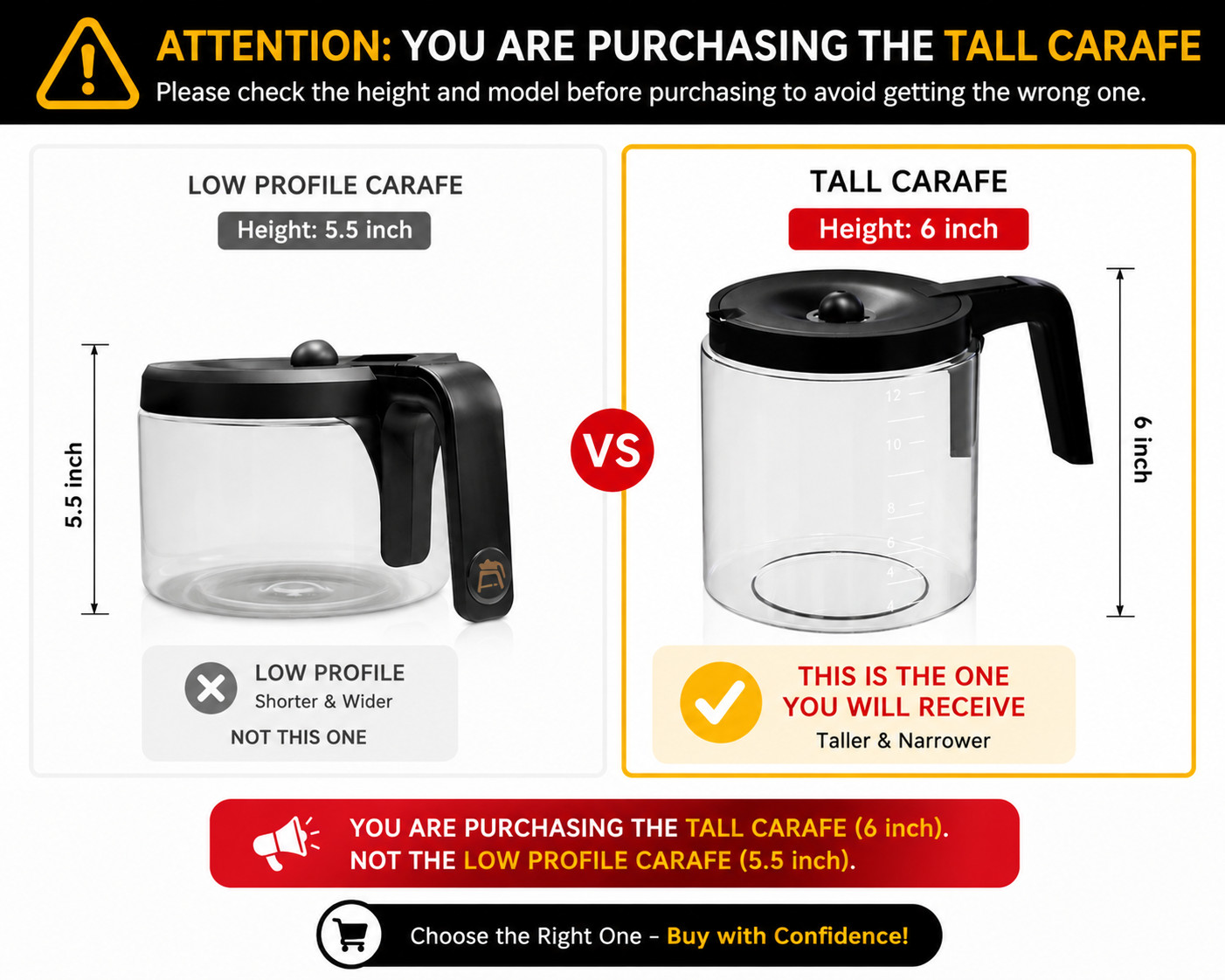 Replacement for KEURIG K-DUO Single Serve 12 Cups Coffee Carafe 5100