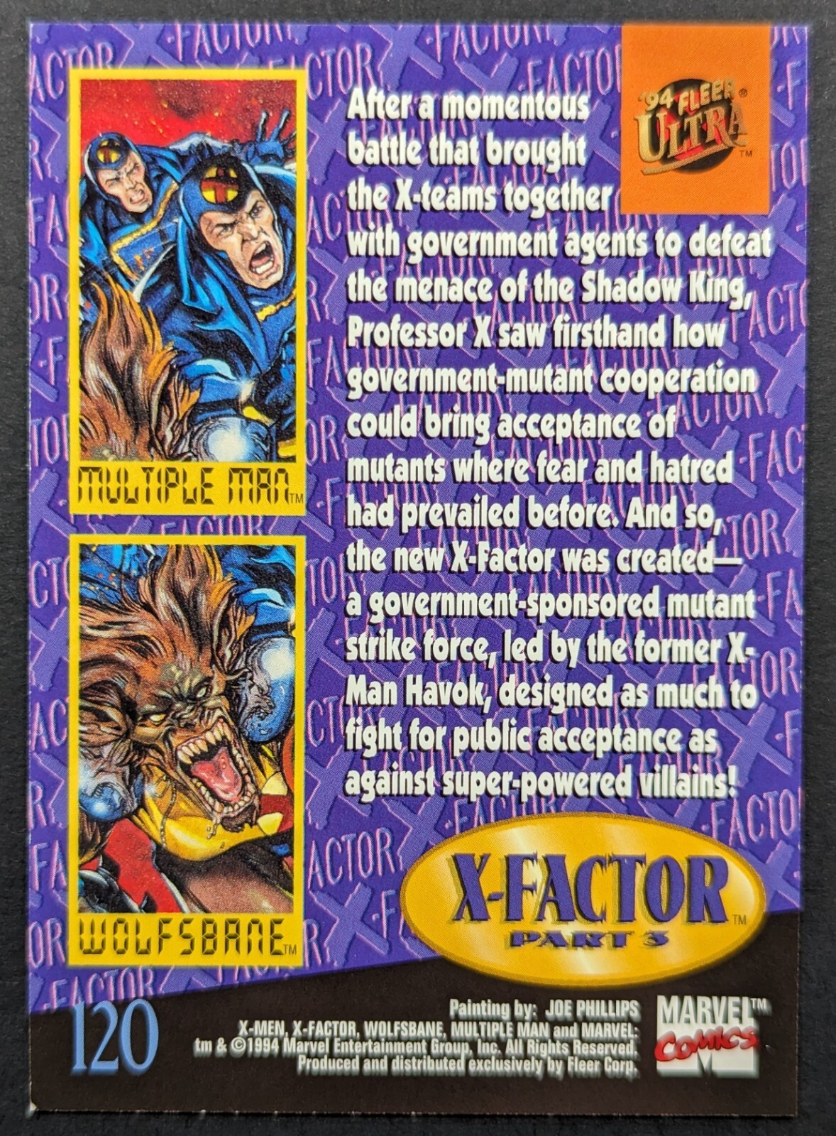 Wolfsbane Multiple Man 1994 X-Factor Marvel X-Men Fleer Ultra Card #120 (NM)