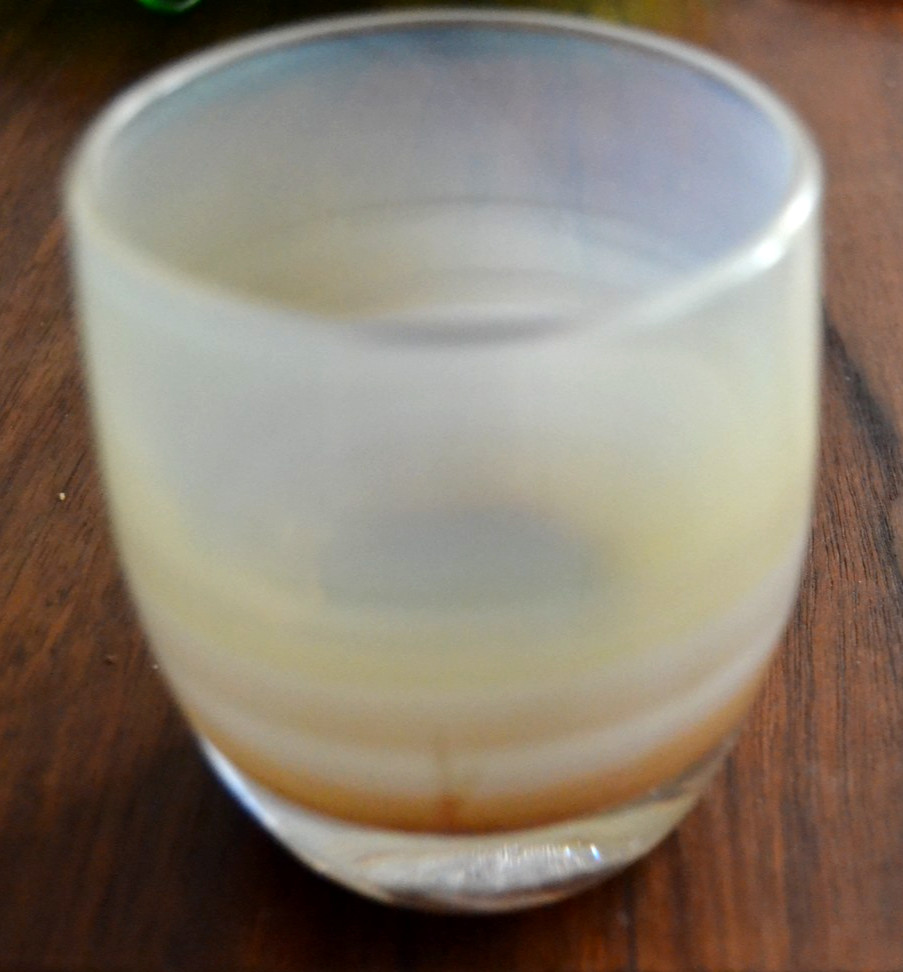 Glassybaby Votive Second No Sticker Brown Yellow Ombre Layered Dremel Triskilion