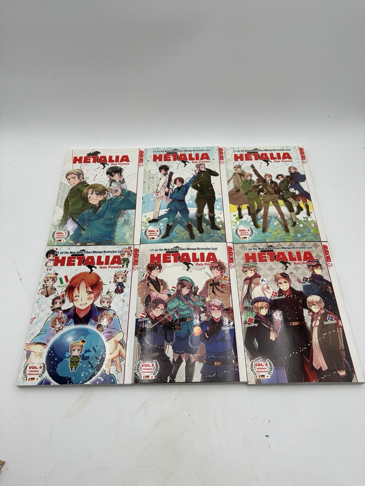 Hetalia Axis Powers Manga Lot Vol 1-6 English Trade Paperback Tokyopop Rare!!