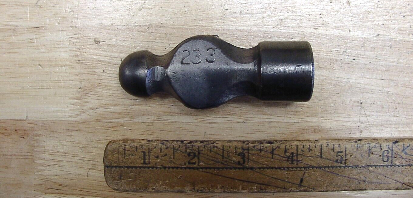 Vintage Unbranded 9.5oz. Ball Peen Hammer Head,3-7/16″,VGC,L@@K,READ!