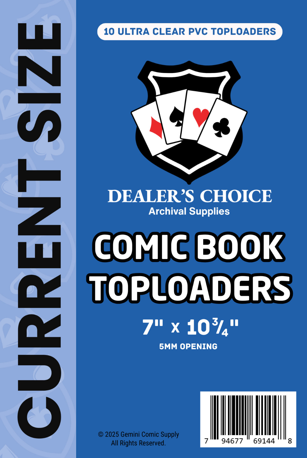 COMIC BOOK TOPLOADERS (Current Size) – Ultra Clear 15mil High Quality Rigid PVC