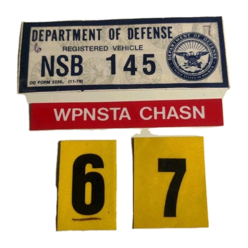 Vintage 11-79 Department Of Defense Registered Vehicle Sticker Decal NSB 145