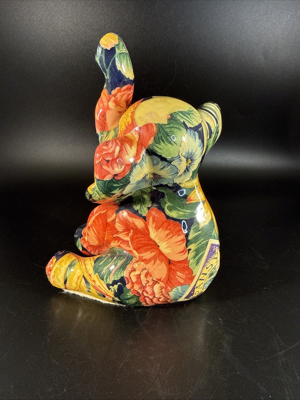 Vintage Elephant Patchworks By Joan Baker Designs Fruit & Florals 7” Tall
