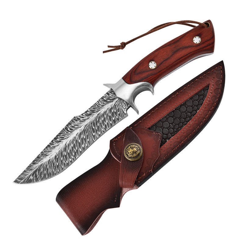 Custom Handmade Damascus Steel Fix Blade Skinning Knife Tactical EDC Hunting-US