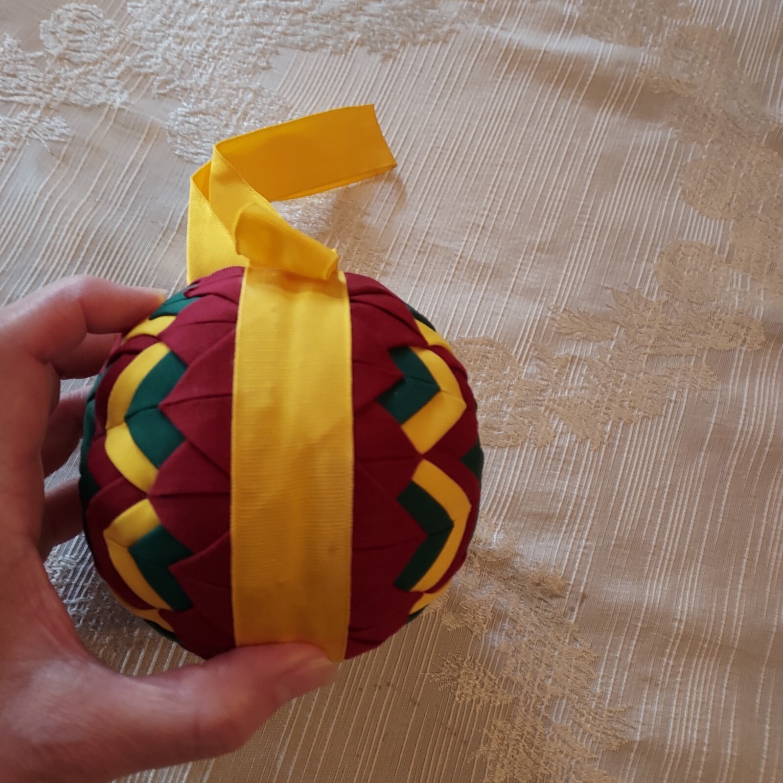 Vintage Handmade Large Folded Star Patch Quilted – Christmas Ornament