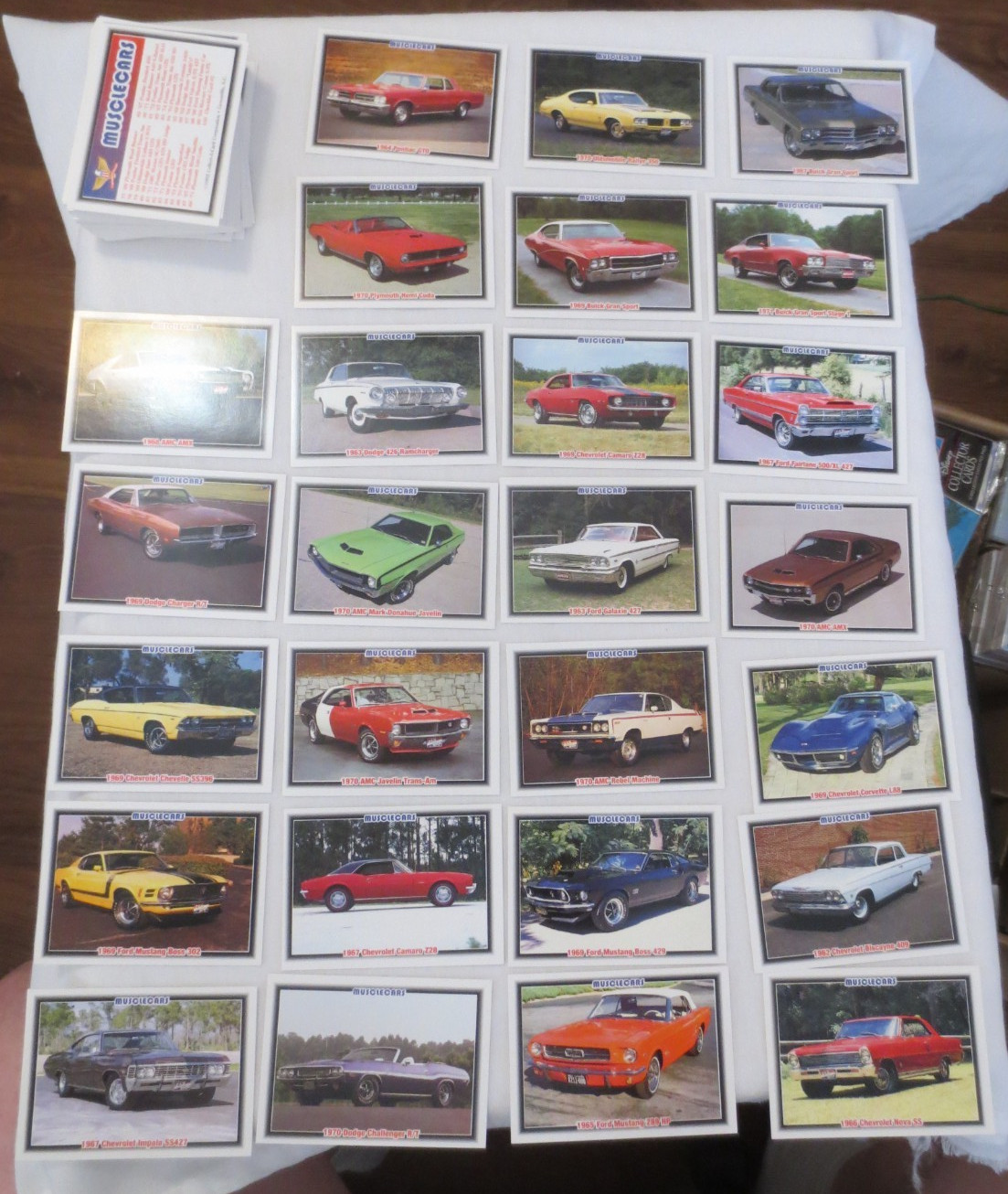 1992 Collect-A-Card Musclecars Premier Edition Complete 100 Card Set
