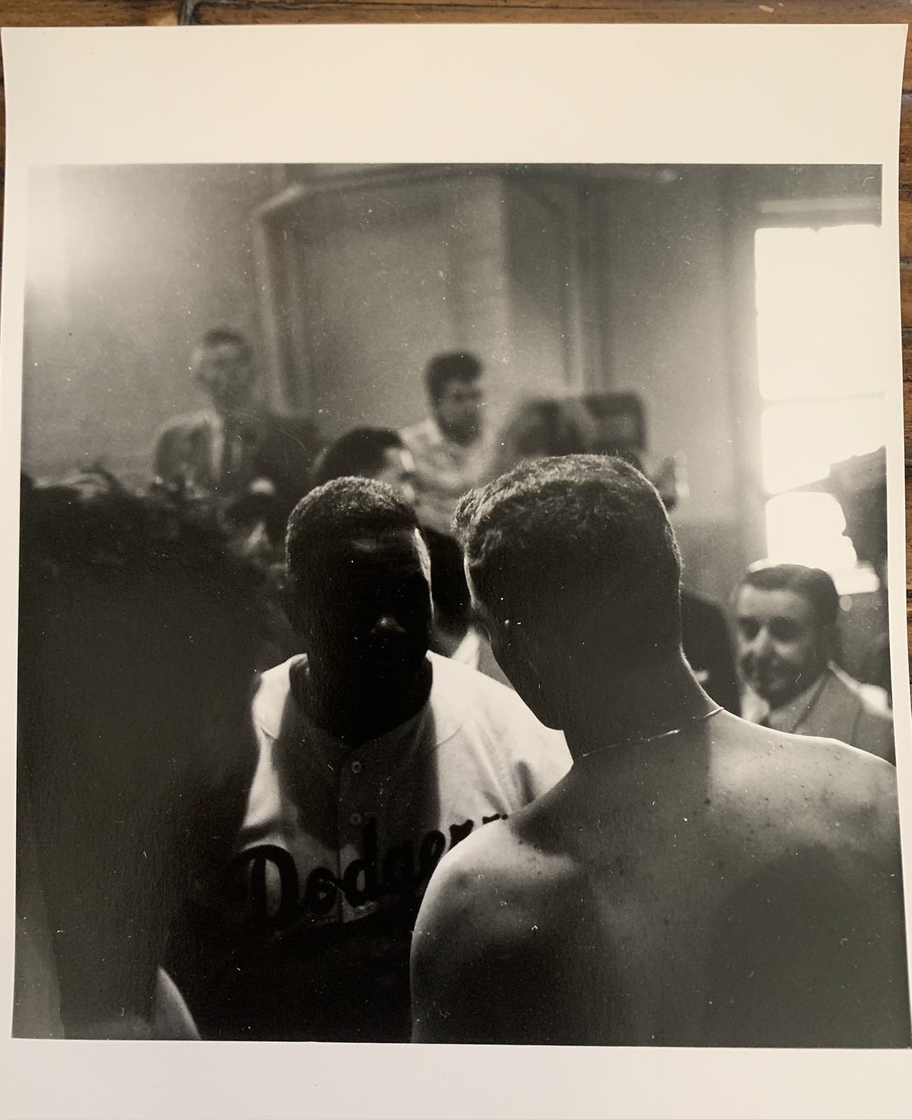 BASEBALL Jackie Robinson 1956 World Series Brooklyn Dodgers Locker Room Photo