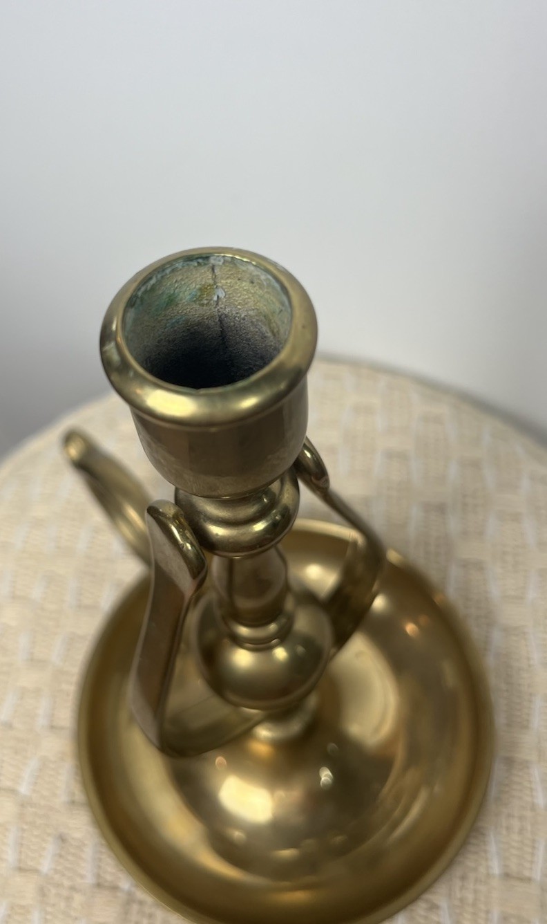 Swinging Swivel Solid, Brass Candle Holder, Made In Italy 8 Inches Tall