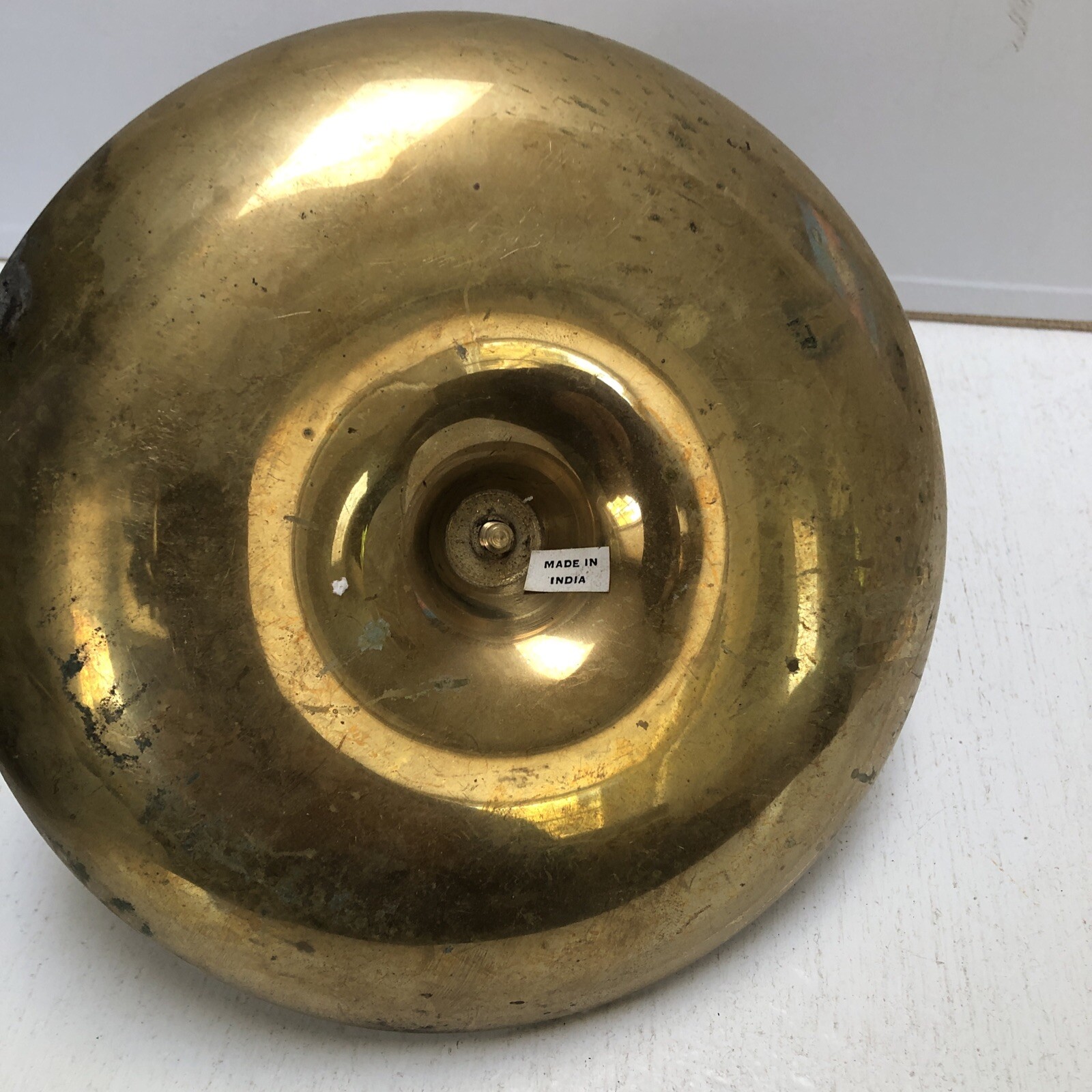 Vintage LARGE Hosley Solid Brass Candlestick Holder Drip Pan- India