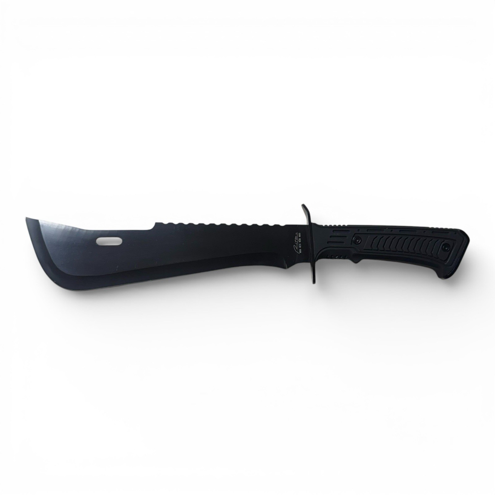 16” Tactical Machete Sawback Fixed Blade Knife Black Survival Brush Cutter